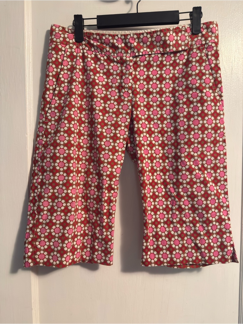 Notations Pink, White and Brown Polka Dot Lined Shorts
